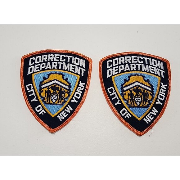 Correction Department City Of New York Embroidered Iron-On Patches Set Of 2 - Picture 1 of 8